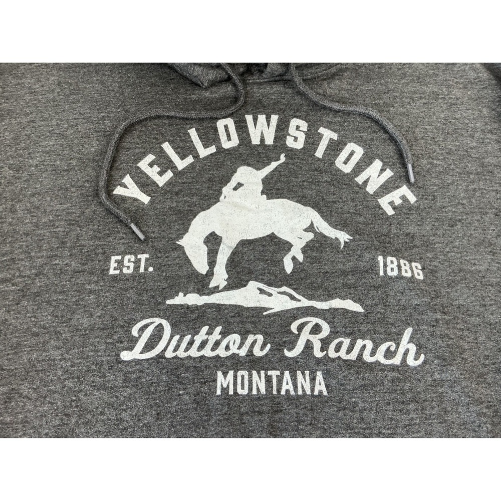 NWOT Yellowstone Dutton Ranch Montana Gray Hoodie Mens 2XL Cowboy Western - Picture 9 of 13